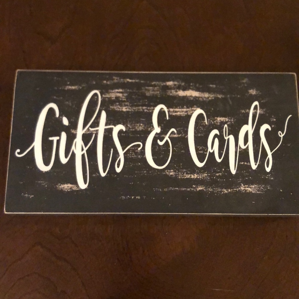 “Gifts and Cards” wood sign for shower or wedding